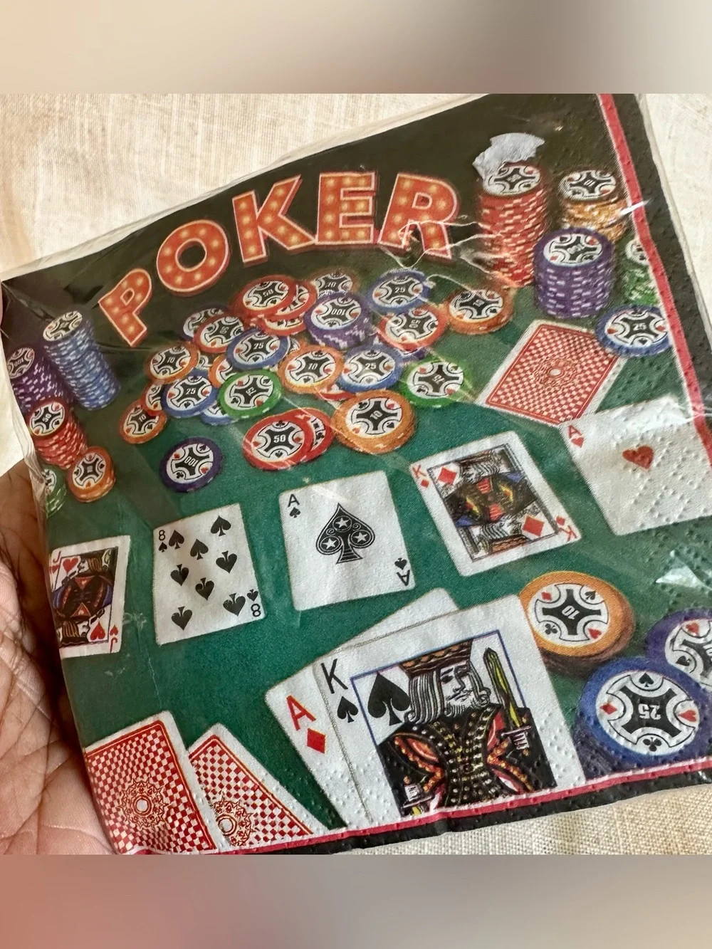 Vintage Poker Paper Napkins Decoupage Craft Supplies Ephemera 16Ct
